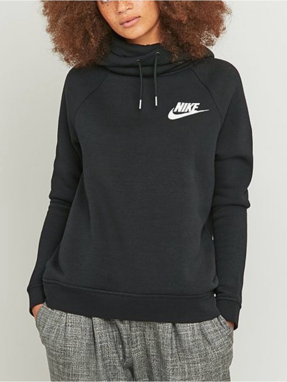Nike Black Funnel-Neck Pullover Sweatshirt